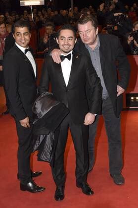 Sherwan Haji, Aki Kaurismaki and Simon Hussein Al-Bazoon attending the closing night at the 67th Berlin International Film Festival Berlinale 2017 at Berlinale Palast on February 18, 2017 in Berlin, Germany. Foto:xC.xNiehausx xFuturexImage