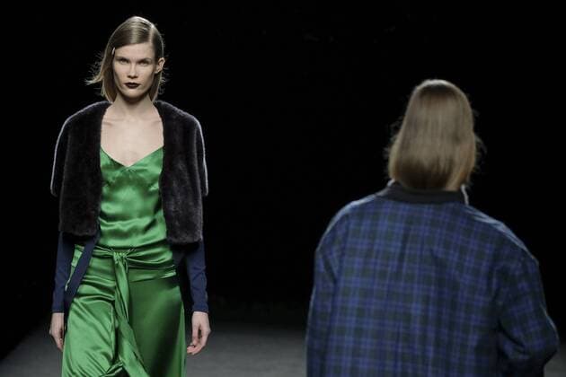 February 18, 2017 - Madrid, Spain - Models walk the runway at the Menchen Tomas show during the Mercedes-Benz Madrid Fashion Week Autumn Winter 2017 at Ifema on February 18, 2017 in Madrid, Spain. Madrid Spain  - ZUMAn230 20170218_zaa_n230_573 Copyright: xOscarxGonzalezx