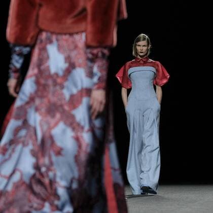 February 18, 2017 - Madrid, Spain - Models walk the runway at the Menchen Tomas show during the Mercedes-Benz Madrid Fashion Week Autumn Winter 2017 at Ifema on February 18, 2017 in Madrid, Spain. Madrid Spain  - ZUMAn230 20170218_zaa_n230_560 Copyright: xOscarxGonzalezx