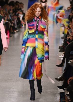 February 17, 2017 - London, England, United Kingdom - A model walks the runway at the FYODOR GOLAN show during the London Fashion Week February 2017 collections on February 17, 2017 in London, England. London United Kingdom  - ZUMAn230 20170217_zaa_n230_1049 Copyright: xKarynxLouisex