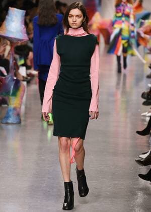 February 17, 2017 - London, England, United Kingdom - A model walks the runway at the FYODOR GOLAN show during the London Fashion Week February 2017 collections on February 17, 2017 in London, England. London United Kingdom  - ZUMAn230 20170217_zaa_n230_1056 Copyright: xKarynxLouisex