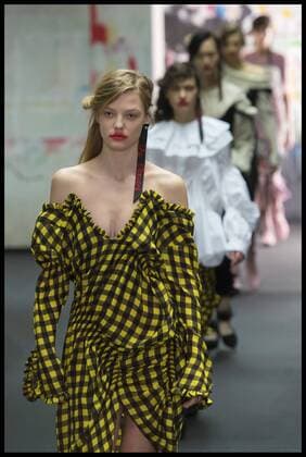 London, United Kingdom. Models walk the catwalk at the Preen by Thornton Bregazzi show on day 3 of London Fashion Week 2017 at the QE2 Centre, Westminster, London, UK,  xBenxStevensx xi-Imagesx IIM-14432-0006