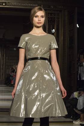 London, UK, 18 February 2017. A model walks the runway during the Malan Breton show at Fashion Scout, London Fashion Week. Malan Breton, Fashion Scout, London Fashion Week, London, UK 