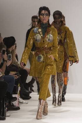 London, UK, 18 February 2017. A model walks the runway during the Dans La Vie - Rira Sugaware show at Fashion Scout, London Fashion Week. Dans La Vie - Rira Sugawara, London Fashion Week, London, UK 