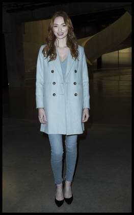 . 19 02 2017. London, United Kingdom. Eleanor Tomlinson at the Topshop Unique show on day three of London Fashion Week for Autumn Winter 2017.  xStephenxLockx xi-Imagesx IIM-14434-0025