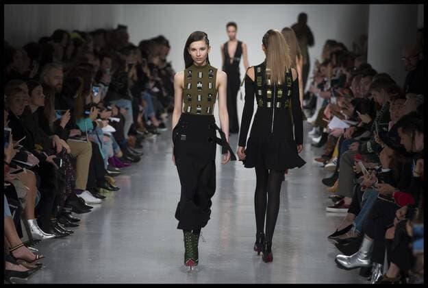 . 19 02 2017. London, United Kingdom. Models walk the catwalk at the David Koma show on day 3 of London Fashion Week 2017 at 180 The Strand, London, UK.  xBenxStevensx xi-Imagesx IIM-14435-0015