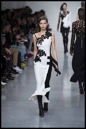 . 19 02 2017. London, United Kingdom. Models walk the catwalk at the David Koma show on day 3 of London Fashion Week 2017 at 180 The Strand, London, UK.  xBenxStevensx xi-Imagesx IIM-14435-0024