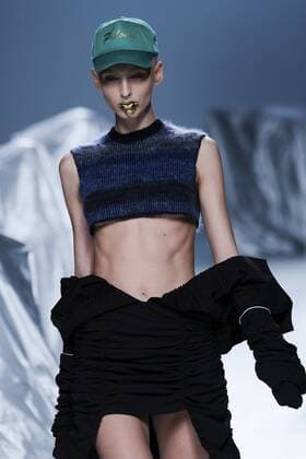 February 19, 2017 - Madrid, Spain - A model walks the runway at the MARIA KE FISHERMAN show during the Mercedes-Benz Madrid Fashion Week Autumn Winter 2017 2018 at IFEMA on February 19, 2017 in Madrid, Spain Madrid Spain  - ZUMAn230 20170219_zaa_n230_501 Copyright: xOscarxGonzalezx