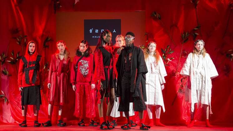 London, UK. 19 February 2017. Haluminous presentation at Fashion Scout during London Fashion Week. Haluminous, Fashion Scout, London Fashion Week, London, UK 