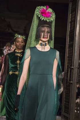 London, UK, 19 February 2017. A model walks the runway during the Felix Bendish (Mumbai) show at House of MEA, Fashion Scout, London Fashion Week. House of Middle East & Asia is a platform to promote fashion talent from across the Middle East, Asia and India. House of MEA, Fashion Scout, London Fashion Week, London, UK 