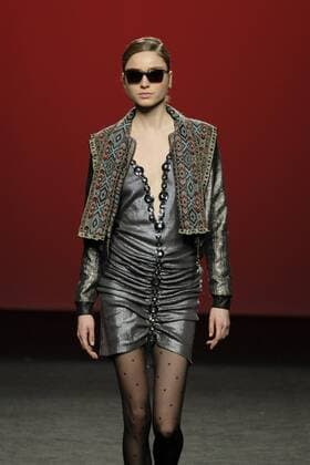 February 19, 2017 - Madrid, Spain - A model walks the runway at the Custo Barcelona show during the Mercedes-Benz Madrid Fashion Week Autumn Winter 2017 at Ifema on February 19, 2017 in Madrid, Spain Madrid Spain  - ZUMAn230 20170219_zaa_n230_857 Copyright: xOscarxGonzalezx