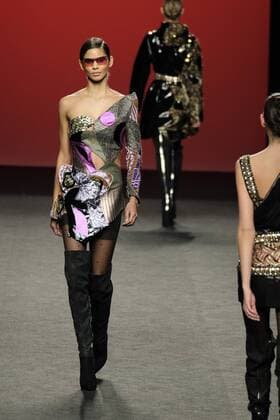 February 19, 2017 - Madrid, Spain - A model walks the runway at the Custo Barcelona show during the Mercedes-Benz Madrid Fashion Week Autumn Winter 2017 at Ifema on February 19, 2017 in Madrid, Spain Madrid Spain  - ZUMAn230 20170219_zaa_n230_854 Copyright: xOscarxGonzalezx