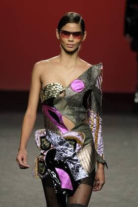 February 19, 2017 - Madrid, Spain - A model walks the runway at the Custo Barcelona show during the Mercedes-Benz Madrid Fashion Week Autumn Winter 2017 at Ifema on February 19, 2017 in Madrid, Spain Madrid Spain  - ZUMAn230 20170219_zaa_n230_848 Copyright: xOscarxGonzalezx