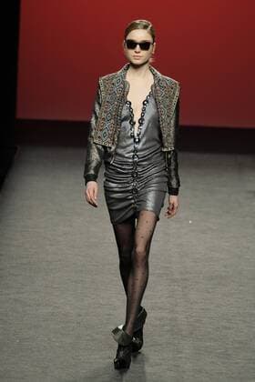 February 19, 2017 - Madrid, Spain - A model walks the runway at the Custo Barcelona show during the Mercedes-Benz Madrid Fashion Week Autumn Winter 2017 at Ifema on February 19, 2017 in Madrid, Spain Madrid Spain  - ZUMAn230 20170219_zaa_n230_850 Copyright: xOscarxGonzalezx