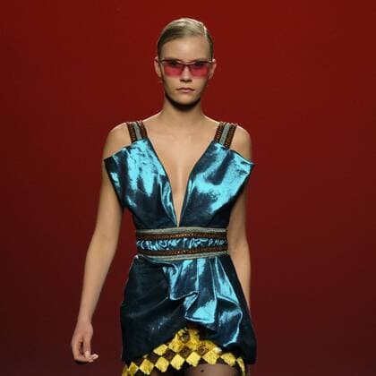 February 19, 2017 - Madrid, Spain - A model walks the runway at the Custo Barcelona show during the Mercedes-Benz Madrid Fashion Week Autumn Winter 2017 at Ifema on February 19, 2017 in Madrid, Spain Madrid Spain  - ZUMAn230 20170219_zaa_n230_852 Copyright: xOscarxGonzalezx