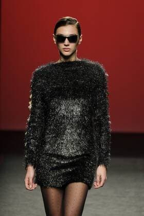 February 19, 2017 - Madrid, Spain - A model walks the runway at the Custo Barcelona show during the Mercedes-Benz Madrid Fashion Week Autumn Winter 2017 at Ifema on February 19, 2017 in Madrid, Spain Madrid Spain  - ZUMAn230 20170219_zaa_n230_859 Copyright: xOscarxGonzalezx