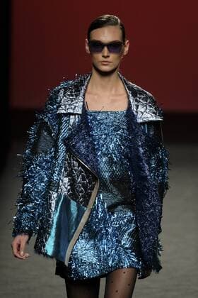 February 19, 2017 - Madrid, Spain - A model walks the runway at the Custo Barcelona show during the Mercedes-Benz Madrid Fashion Week Autumn Winter 2017 at Ifema on February 19, 2017 in Madrid, Spain Madrid Spain  - ZUMAn230 20170219_zaa_n230_861 Copyright: xOscarxGonzalezx