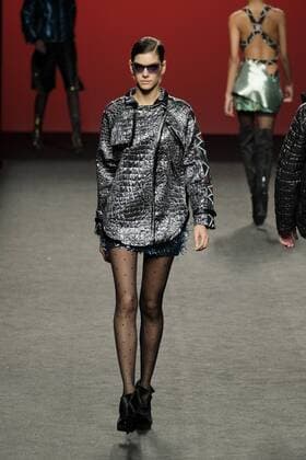 February 19, 2017 - Madrid, Spain - A model walks the runway at the Custo Barcelona show during the Mercedes-Benz Madrid Fashion Week Autumn Winter 2017 at Ifema on February 19, 2017 in Madrid, Spain Madrid Spain  - ZUMAn230 20170219_zaa_n230_862 Copyright: xOscarxGonzalezx