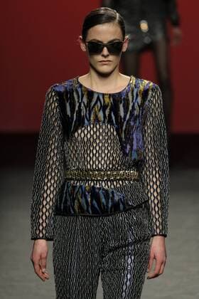 February 19, 2017 - Madrid, Spain - A model walks the runway at the Custo Barcelona show during the Mercedes-Benz Madrid Fashion Week Autumn Winter 2017 at Ifema on February 19, 2017 in Madrid, Spain Madrid Spain  - ZUMAn230 20170219_zaa_n230_855 Copyright: xOscarxGonzalezx