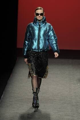 February 19, 2017 - Madrid, Spain - A model walks the runway at the Custo Barcelona show during the Mercedes-Benz Madrid Fashion Week Autumn Winter 2017 at Ifema on February 19, 2017 in Madrid, Spain Madrid Spain  - ZUMAn230 20170219_zaa_n230_863 Copyright: xOscarxGonzalezx