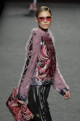 February 19, 2017 - Madrid, Spain - Model Carla Pereira walks the runway at the Custo Barcelona show during the Mercedes-Benz Madrid Fashion Week Autumn Winter 2017 at Ifema on February 19, 2017 in Madrid, Spain. Madrid Spain  - ZUMAn230 20170219_zaa_n230_874 Copyright: xOscarxGonzalezx