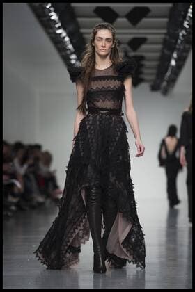 . 20 02 2017. London, United Kingdom. Models walk the catwalk at the Antonio Berardi show on day 4 of London Fashion Week 2017 at 180 The Strand, London, UK.  xBenxStevensx xi-Imagesx IIM-14439-0015