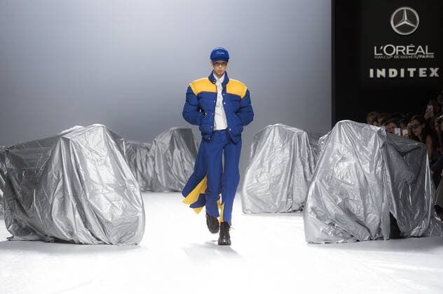 Model bei der Maria ke Fisherman Fashion Show auf der Mercedes-Benz Fashion Week Madrid Autumn Winter 2017. Madrid, 19.02.2017 Maria ke Fisherman Model  Foto:xDyDxFotografosx xFuturexImage