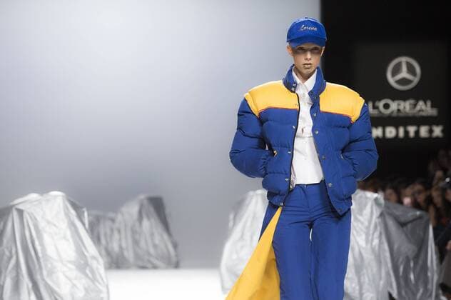 Model bei der Maria ke Fisherman Fashion Show auf der Mercedes-Benz Fashion Week Madrid Autumn Winter 2017. Madrid, 19.02.2017 Maria ke Fisherman Model  Foto:xDyDxFotografosx xFuturexImage
