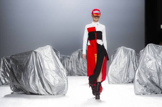 Model bei der Maria ke Fisherman Fashion Show auf der Mercedes-Benz Fashion Week Madrid Autumn Winter 2017. Madrid, 19.02.2017 Maria ke Fisherman Model  Foto:xDyDxFotografosx xFuturexImage