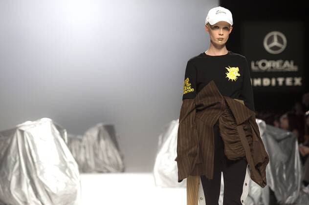 Model bei der Maria ke Fisherman Fashion Show auf der Mercedes-Benz Fashion Week Madrid Autumn Winter 2017. Madrid, 19.02.2017 Maria ke Fisherman Model  Foto:xDyDxFotografosx xFuturexImage
