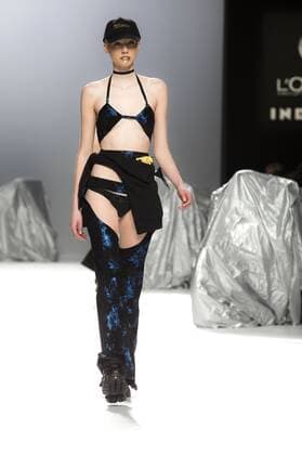 Model bei der Maria ke Fisherman Fashion Show auf der Mercedes-Benz Fashion Week Madrid Autumn Winter 2017. Madrid, 19.02.2017 Maria ke Fisherman Model  Foto:xDyDxFotografosx xFuturexImage