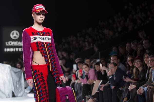 Model bei der Maria ke Fisherman Fashion Show auf der Mercedes-Benz Fashion Week Madrid Autumn Winter 2017. Madrid, 19.02.2017 Maria ke Fisherman Model  Foto:xDyDxFotografosx xFuturexImage