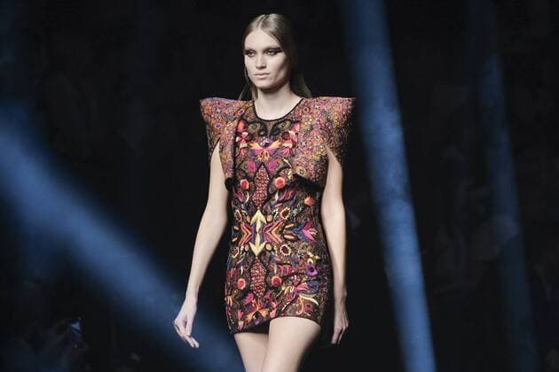 February 20, 2017 - Madrid, Spain - A model walks the runway at the ALVARNO show during the Mercedes-Benz Madrid Fashion Week Autumn Winter 2017 2018 at IFEMA on February 20, 2017 in Madrid, Spain Madrid Spain  - ZUMAn230 20170220_zaa_n230_069 Copyright: xOscarxGonzalezx