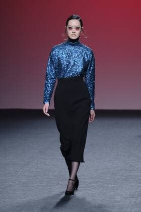 February 20, 2017 - Madrid, Spain - A model walks the runway at the THE 2ND SKIN CO show during the Mercedes-Benz Madrid Fashion Week Autumn Winter 2017 2018 at IFEMA on February 20, 2017 in Madrid, Spain Madrid Spain  - ZUMAn230 20170220_zaa_n230_101 Copyright: xOscarxGonzalezx