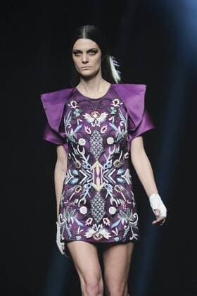 February 20, 2017 - Madrid, Spain - A model walks the runway at the ALVARNO show during the Mercedes-Benz Madrid Fashion Week Autumn Winter 2017 2018 at IFEMA on February 20, 2017 in Madrid, Spain Madrid Spain  - ZUMAn230 20170220_zaa_n230_072 Copyright: xOscarxGonzalezx