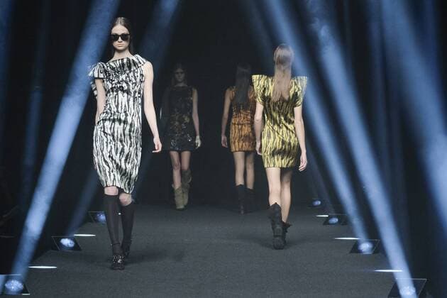 February 20, 2017 - Madrid, Spain - A model walks the runway at the ALVARNO show during the Mercedes-Benz Madrid Fashion Week Autumn Winter 2017 2018 at IFEMA on February 20, 2017 in Madrid, Spain Madrid Spain  - ZUMAn230 20170220_zaa_n230_079 Copyright: xOscarxGonzalezx