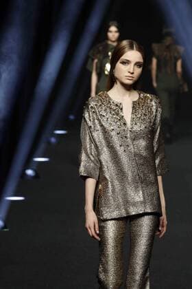 A model displays a 2017 2018 fall-winter collection s creation by Alvarno brand during a fashion show held as part of Mercedes Benz Fashion Week in Madrid, Spain, 20 February 2017. The Mercedes-Bemz Fashion Week Madrid runs from 16 to 21 February. Mercedes Benz Fashion Week Madrid !ACHTUNG: NUR REDAKTIONELLE NUTZUNG!  Copyright: xZipix 20170220-636231970682434656