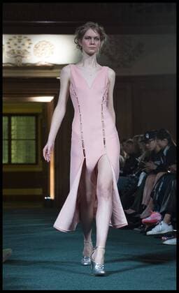 . 20 02 2017. London, United Kingdom. Models walk the catwalk at the Huishan Zhang show on day 4 of London Fashion Week 2017 at The Church House, Westminster Abbey, London, UK.  xBenxStevensx xi-Imagesx IIM-14446-0004