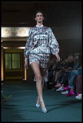 . 20 02 2017. London, United Kingdom. Models walk the catwalk at the Huishan Zhang show on day 4 of London Fashion Week 2017 at The Church House, Westminster Abbey, London, UK.  xBenxStevensx xi-Imagesx IIM-14446-0009