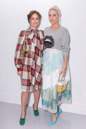 Yasmin Le Bon and Amber Le Bon attend the Antonio Berardi catwalk show at BFC Showspace in London on Day 4 of London Fashion Week. FEBRUARY 20th 2017  GBLx17376