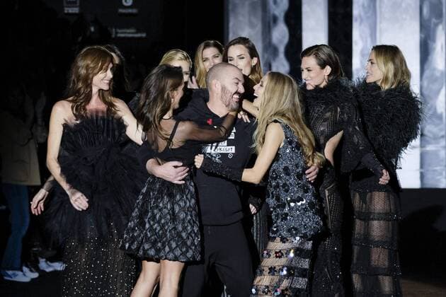February 20, 2017 - Madrid, Spain - Models Judith Masco, Nieves Alvarez, Vanesa Lorenzo and Juan Duyos at the Duyos show during the Mercedes-Benz Madrid Fashion Week Autumn Winter 2017 at Ifema on February 20, 2017 in Madrid, Spain. Madrid Spain  - ZUMAn230 20170220_zaa_n230_146 Copyright: xOscarxGonzalezx