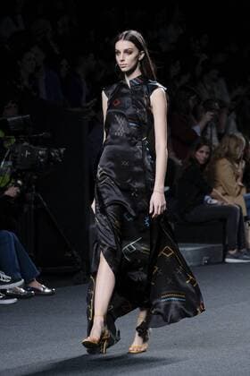 February 20, 2017 - Madrid, Spain - A model walks the runway at the OLIVA show during the Mercedes-Benz Madrid Fashion Week Autumn Winter 2017 2018 at IFEMA on February 20, 2017 in Madrid, Spain Madrid Spain  - ZUMAn230 20170220_zaa_n230_190 Copyright: xOscarxGonzalezx