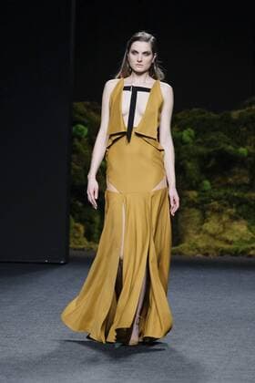 February 20, 2017 - Madrid, Spain - A model walks the runway at the OLIVA show during the Mercedes-Benz Madrid Fashion Week Autumn Winter 2017 2018 at IFEMA on February 20, 2017 in Madrid, Spain Madrid Spain  - ZUMAn230 20170220_zaa_n230_188 Copyright: xOscarxGonzalezx
