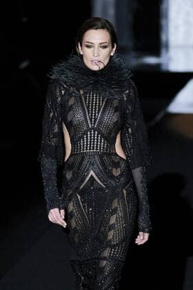 February 20, 2017 - Madrid, Spain - Model Nieves Alvarez walks the runway at the DUYOS show during the Mercedes-Benz Madrid Fashion Week Autumn Winter 2017 2018 at IFEMA on February 20, 2017 in Madrid, Spain Madrid Spain  - ZUMAn230 20170220_zaa_n230_150 Copyright: xOscarxGonzalezx