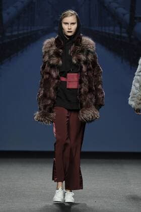 February 20, 2017 - Madrid, Spain - A model walks the runway at the J. Lorenzo show during the Mercedes-Benz Madrid Fashion Week Autumn Winter 2017 at Ifema on February 20, 2017 in Madrid, Spain. Madrid Spain  - ZUMAn230 20170220_zaa_n230_290 Copyright: xOscarxGonzalezx