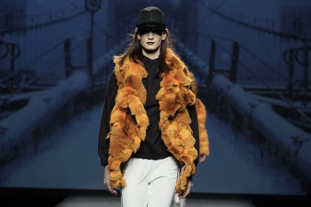 February 20, 2017 - Madrid, Spain - A model walks the runway at the J. Lorenzo show during the Mercedes-Benz Madrid Fashion Week Autumn Winter 2017 at Ifema on February 20, 2017 in Madrid, Spain. Madrid Spain  - ZUMAn230 20170220_zaa_n230_288 Copyright: xOscarxGonzalezx