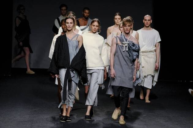 February 21, 2017 - Madrid, Spain - A model walks the runway at the THREEONES show during the EGO Mercedes-Benz Madrid Fashion Week Autumn Winter 2017 2018 at IFEMA on February 21, 2017 in Madrid, Spain Madrid Spain  - ZUMAn230 20170221_zaa_n230_114 Copyright: xOscarxGonzalezx