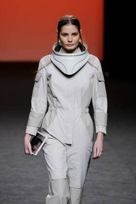 February 21, 2017 - Madrid, Spain - A model walks the runway at the EXISTENCE RESEARCH PROGRAM show during the EGO Mercedes-Benz Madrid Fashion Week Autumn Winter 2017 2018 at IFEMA on February 21, 2017 in Madrid, Spain Madrid Spain  - ZUMAn230 20170221_zaa_n230_152 Copyright: xOscarxGonzalezx