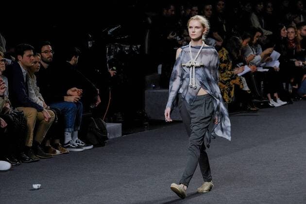 February 21, 2017 - Madrid, Spain - A model walks the runway at the THREEONES show during the EGO Mercedes-Benz Madrid Fashion Week Autumn Winter 2017 2018 at IFEMA on February 21, 2017 in Madrid, Spain Madrid Spain  - ZUMAn230 20170221_zaa_n230_149 Copyright: xOscarxGonzalezx