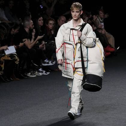 February 21, 2017 - Madrid, Spain - A model walks the runway at the OUTSIDERS DIVISION show during the EGO Mercedes-Benz Madrid Fashion Week Autumn Winter 2017 2018 at IFEMA on February 21, 2017 in Madrid, Spain Madrid Spain  - ZUMAn230 20170221_zaa_n230_202 Copyright: xOscarxGonzalezx